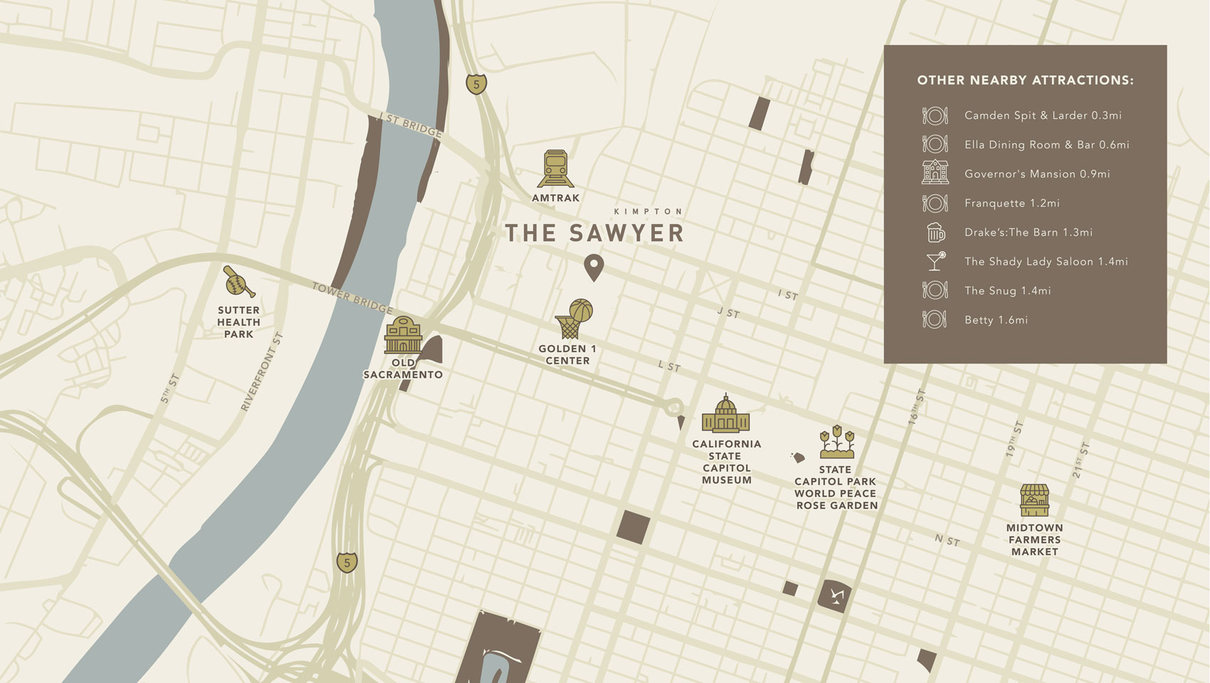 The Kimpton Sawyer Hotel Map